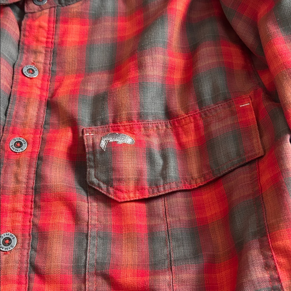 Simms Thermal Lined Plaid Button Front Plaid Shir… - image 4